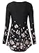 BAISHENGGT Women's Long Sleeve Loose Flared Tunic Top XL Black Floral