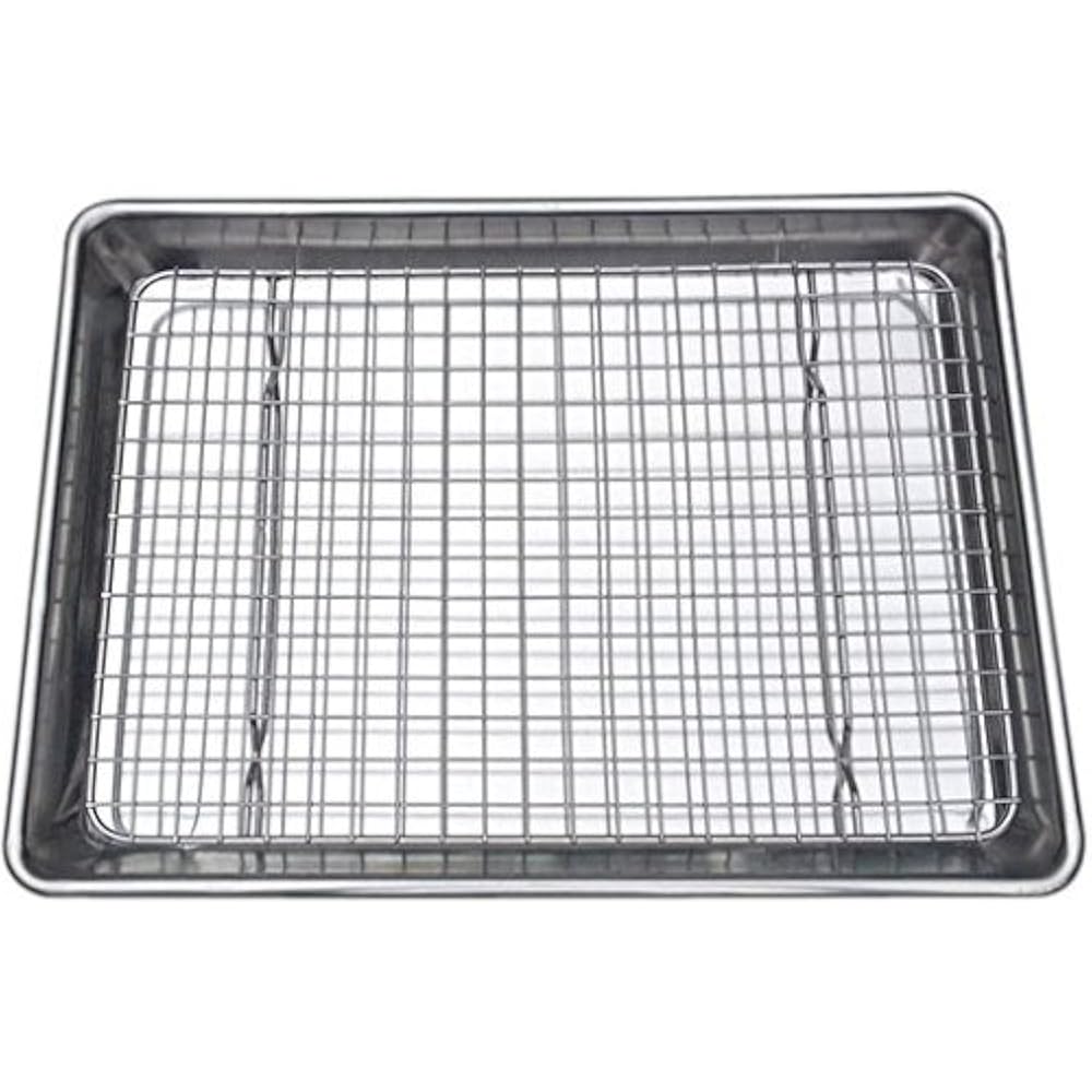 Quarter Sheet Pan And Rack Set 9.5 X 13 Inches. Aluminum Cookie Sheet