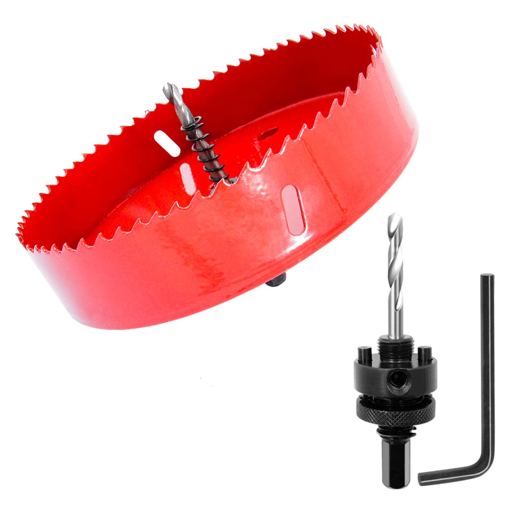 5.1 inch Hole Saw, LAIWEI 130mm Hole Cutter, for Drilling Wood, Thin Sheet Metal, Aluminum Profiles, Drywall, PVC and Other Materials, Electric Drill Tool (5-1/8” 130mm) — image 1