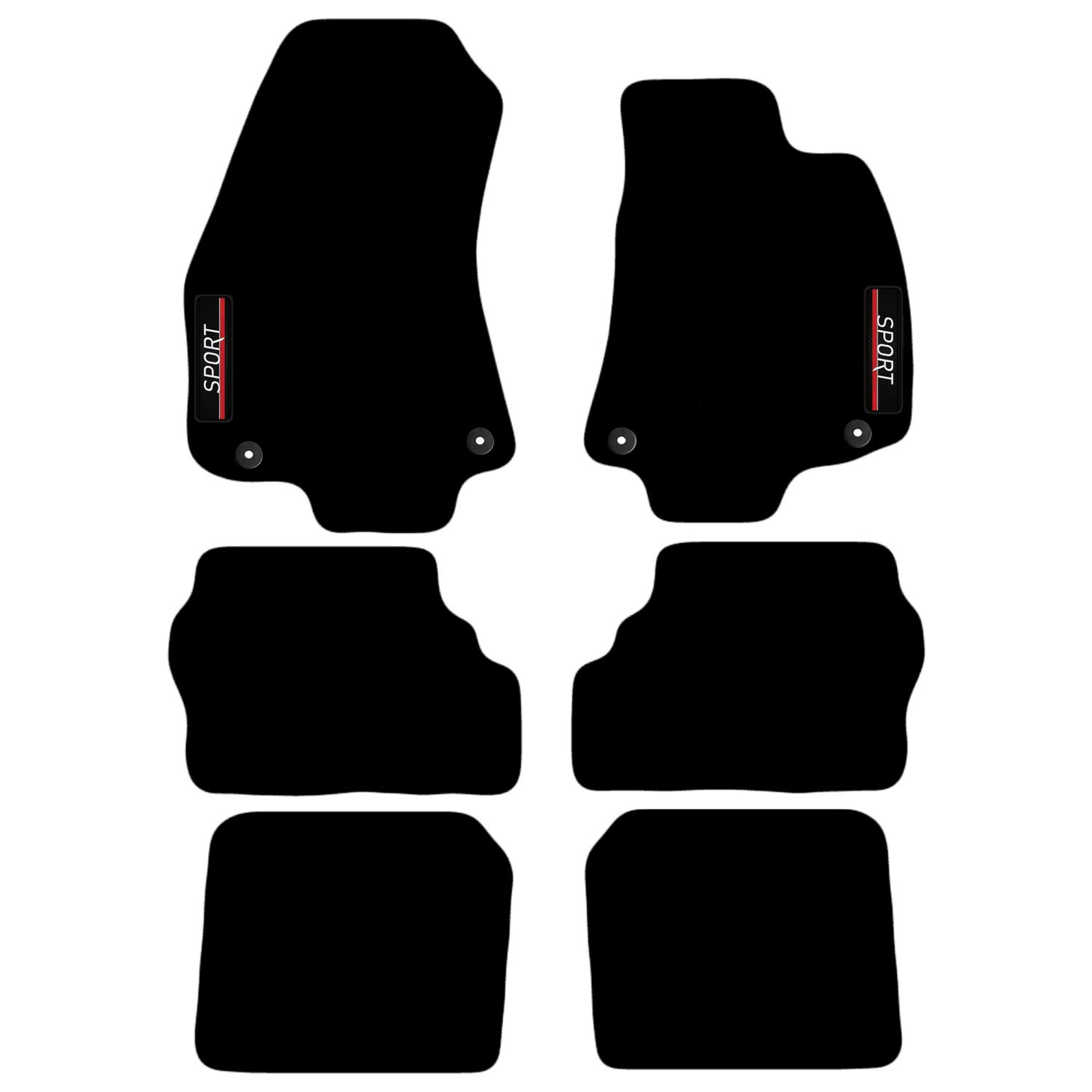 Carsio Carpet Car Mats For Vauxhall Zafira 1998 to 2005 7 Seat with Sport logo Tailored Fit Floor Mat Complete Accessory Custom Fitted - All Weather, Anti-Slip Backing & Black Trim