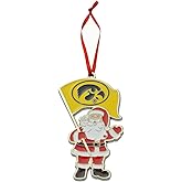 Iowa Hawkeyes Santa Metal Christmas Ornament