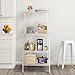 Lifewit 4-Tier Baker's Rack, Microwave Cart Oven Stand with 4 Hanging Hooks & Spice Rack for Kitchen Storage, Carbon Steel, White