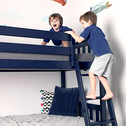 Max & Lily Low Bunk Bed, TwinOverTwin Wood Bed Frame for Kids with