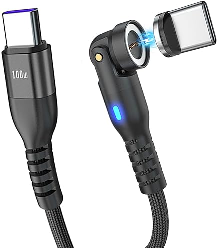 Usb C Magnetico Adaptador Magnético USB-C 240W VAFOTON Rotación 540°  (pack De 2) Adaptador Usb A C