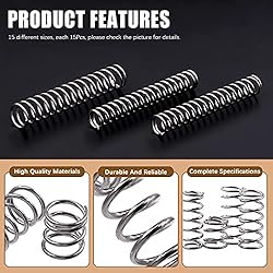 Wokape 240Pcs 15 Sizes Compression Springs