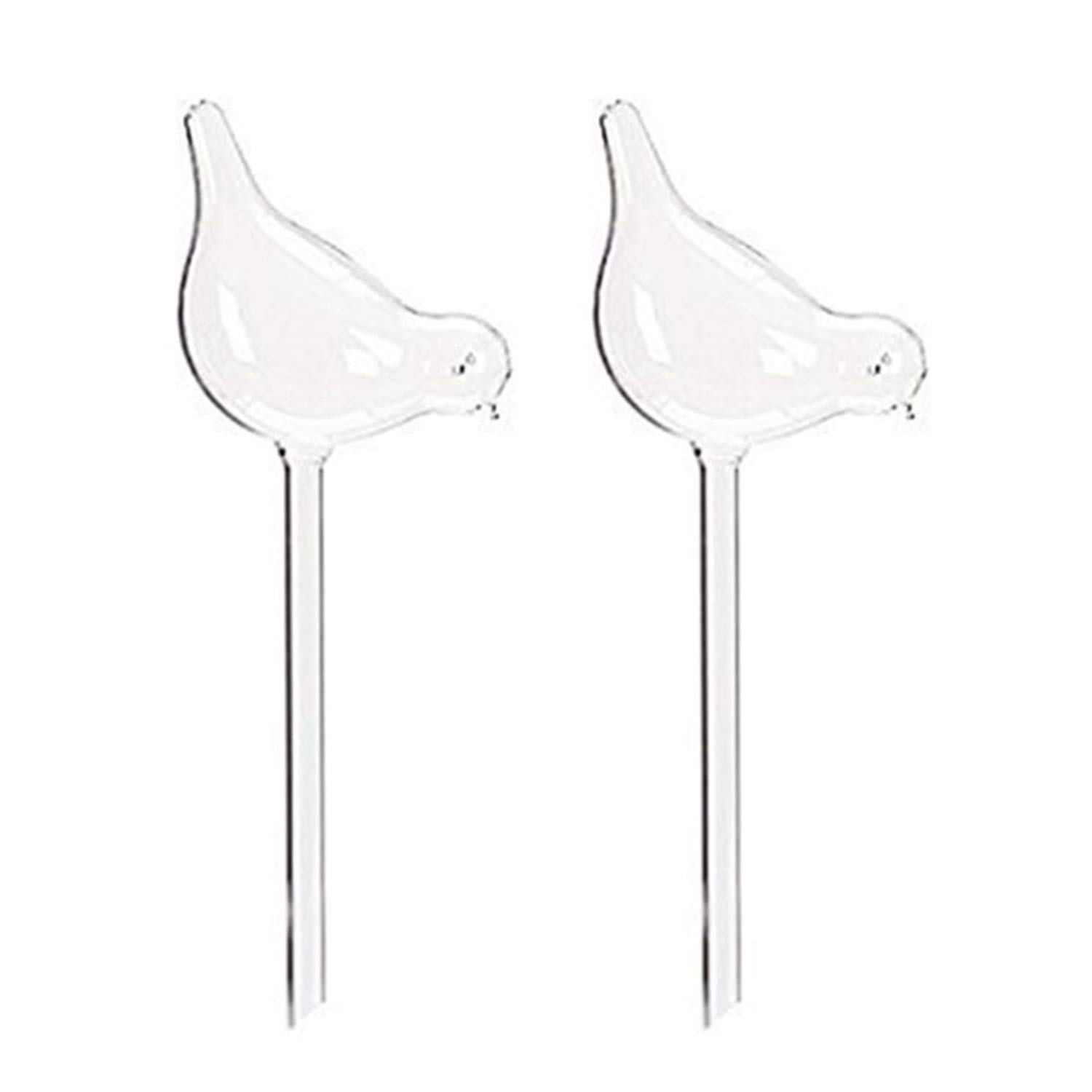 jiabang Plant Watering Bulbs (2 Pack) Glass Bird Self-Watering Stakes Water Globe Automatic Irrigation Device for Indoor & Outdoor