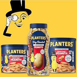 PLANTERS Dry Roasted Peanuts, Plant-Based