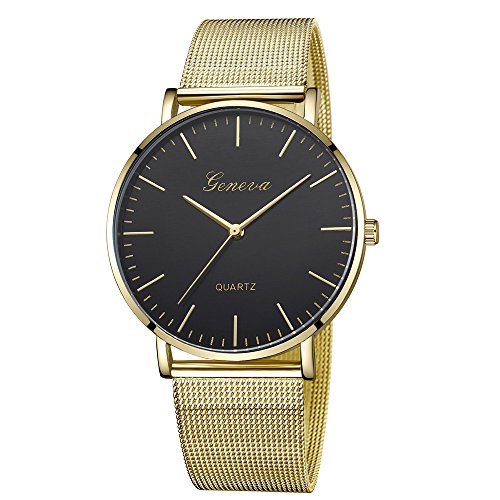 Redvive Top Geneva Womens Classic Quartz Stainless Steel Wrist Watch Bracelet Watches