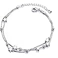 925 Sterling Silver Bracelets for Women Teens, Love Heart Charm Chain Bracelet Bangle Fashion Jewelry Gifts