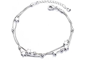 KELISTOM 925 Sterling Silver Bracelets for Women Teens, Love Heart Charm Chain Bracelet Bangle Fashion Jewelry Gifts