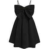 SHENHE Women's Plus Size Bow Dress Spaghetti Strap Flowy Cami Dress High Waist Summer Mini Dress