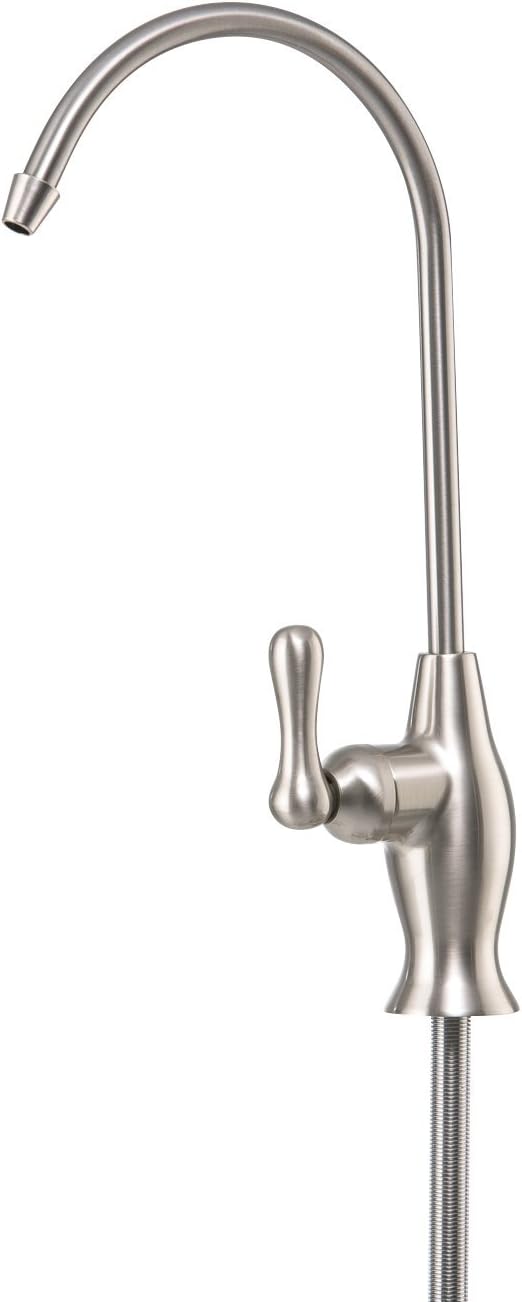 Puroflo Kitchen/Bar Sink Drinking Water Faucet, Chrome Finish, Lead-Free, Non-Air Gap, NSF Certified, With Faucet Connection 1/4'' Push-In Fitting, FLR-575CP, 1 Pack - - 