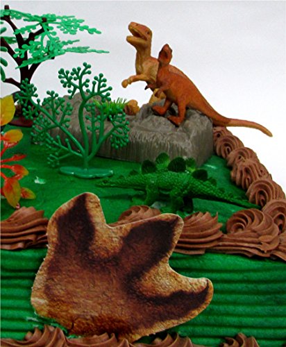 Prehistoric Diplodocus DINOSAUR 12 Piece Birthday CAKE Topper Set Featuring a Diplodocus and 4 Random Dinosaur Figures, Themed Decorative Accessories, Dinosaurs Average 1/2" to 4" Inches Tall