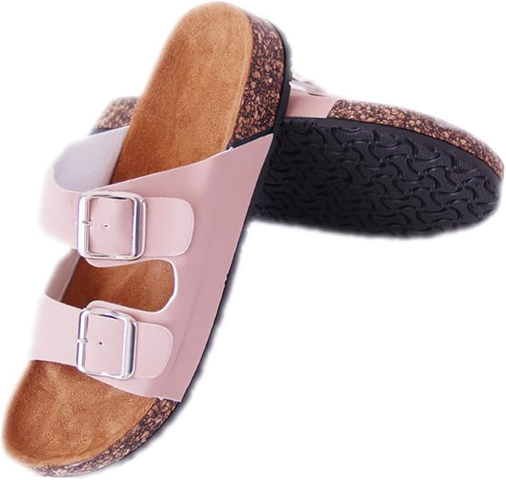 fuzzy footbed sandals