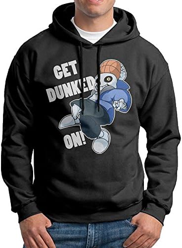 Men Undertale Sans Get Dunked On Casual Black Pullover Hooded Sweatshirt