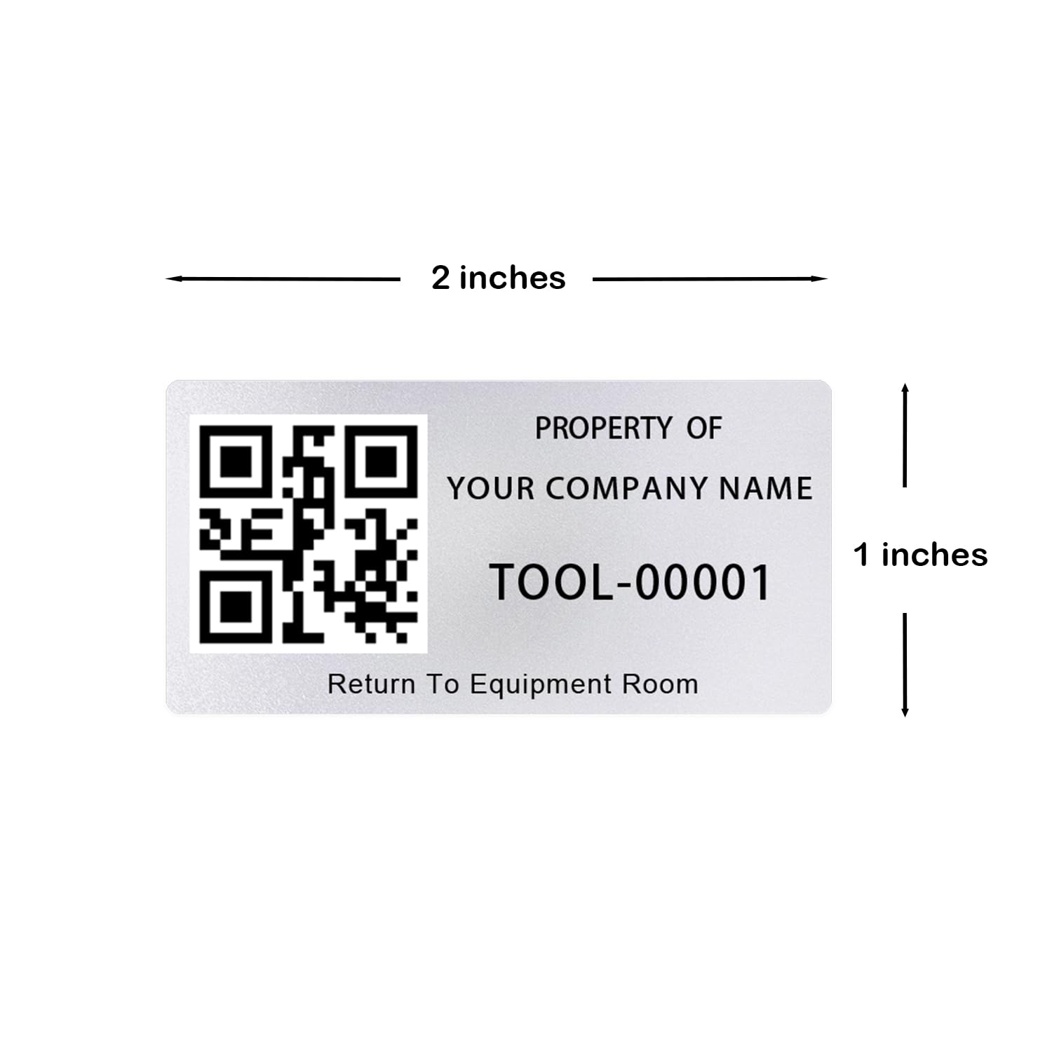 AMWOOMA Smart QR Code Asset Tags, Asset Labels, 2 X 1'' Silver, QR ...