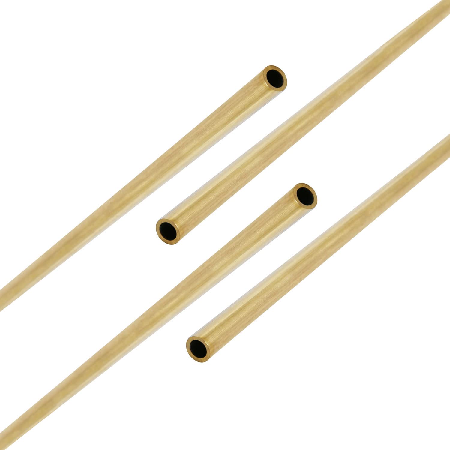 Ohamtes 4PCS Brass Tube ID3.5mm(0.138") x OD4.5mm(0.177") x L300mm(11.81"), wall Thickness 0.5mm(0.02"), Used for Refrigerator Capillary Tube, Oil Circuit Hydraulic System, Craft Decoration