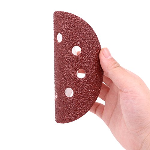 Swpeet 60 Pcs 10 Sizes 5 Inch 8 Hole Sanding Discs Sandpaper Hook and