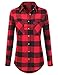 Doublju Womens Long Sleeve Oversized Flannel Plaid Button Down Shirt