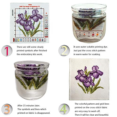Cross Stitch Stamped Kits Cross-Stitching Starter Sunflower in The Wind Patterns for Beginner Kids or Adults, Embroidery Kits