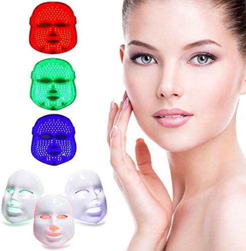Gorkevin LED Photon Therapy 3 Colors Light Treatment Facial Beauty Skin Care Rejuvenation Phototherapy Mask Beauty Face Care Anti-Aging Real Mask Beauty Mask Self Skin Care Device(white)