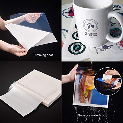 DOTAC Clear Printable Vinyl Sticker Paper 20 Sheets Waterslide Decal ...