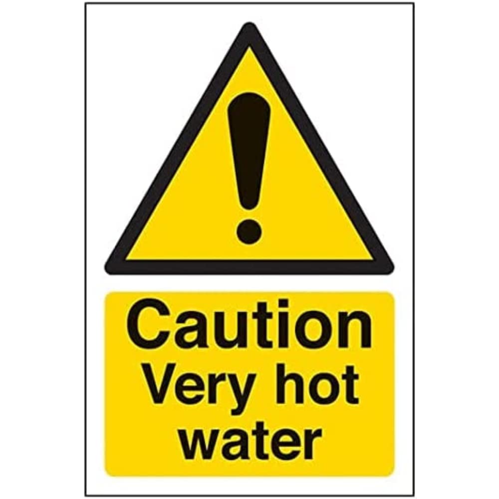 V Safety Eco Friendly Warning Temperature - Caution Very Hot Water - 150 x 200 mm Safety Sign