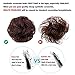 AISI QUEENS 2PCS Messy Bun Hair Piece 100% Human Hair Scrunchies Buns Hair Pieces for Women Curly Wavy Black Bun Elegant Chignons Wedding(Color:Dark Brown)