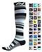 A-Swift Compression Socks (1 pair) for Women & Men (Grey Stripes, L/XL)