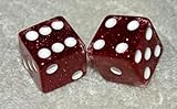 Red Glitter Transparent Dice Pair