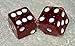 Red Glitter Transparent Dice Pair