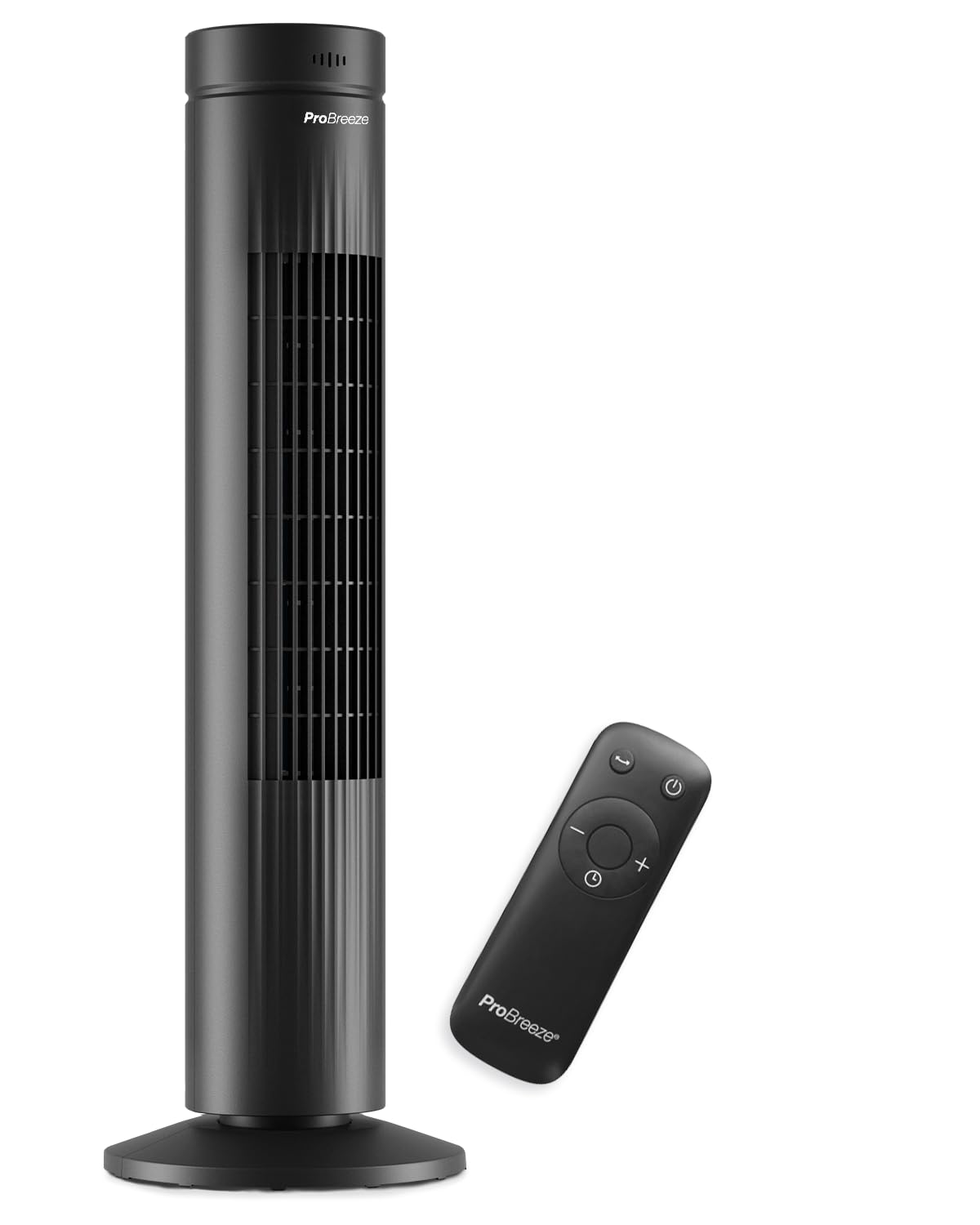 Pro Breeze® 30" Tower Fan, Ultra Quiet Operation, 7-Hour Digital Timer, Remote Control, 3 Cooling Fan Modes & LED Light Indicator - Powerful & Energy-Efficient Electric Fan for Home and Office - Black