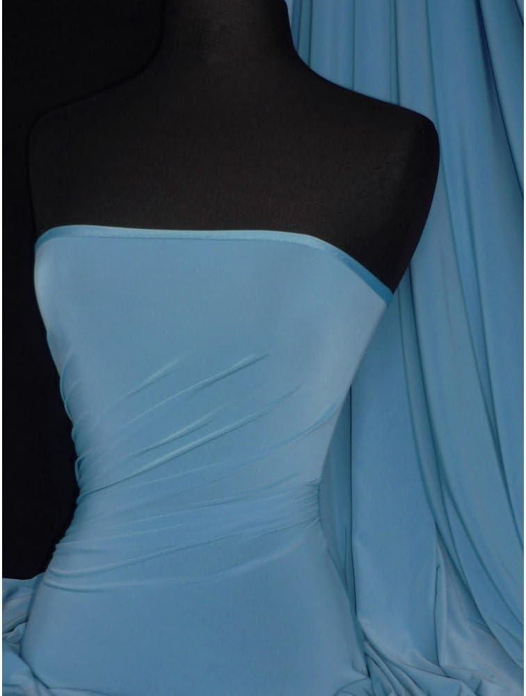 Premium Quality Silk Touch Jersey Stretchy Dressmaking Fabric Sold by The Metre 50+ Colours in Stock Same Day Dispatch by Tia Knight Bluebell
