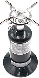 RANDDER Portable Propane Gas Stove Base Set, Compact Propane Gas Stove with Adjustable Burner and Cylinder Base Replacement for Outdoor Camping Backpacking Picnic