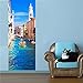 Fymural Door Wall Mural Wallpaper Stickers 30.3x78.7 Venice Canal Vinyl Removable 3D Decals