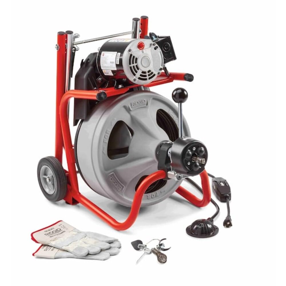 RIDGID 52363 Modelo K-400 Kit de máquina de tambor de limpieza de desagües de 120 voltios con cable C-32IW de 3/8 x 75'