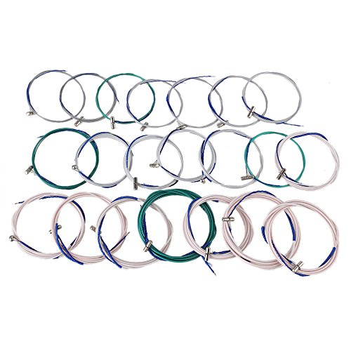 Yibuy Multicolour Steel Wire and Nylon 1-21 Strings for Chinese Guzheng Instruments Parts Pack of 21