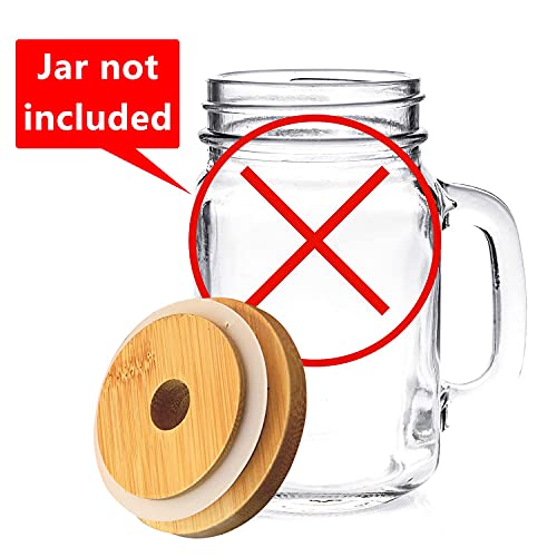 Wide Mouth Mason Lid , Mason Jar Lids with Straw Hole,,Natural Reusable