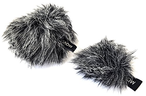 Movo WS-G10 Furry Outdoor Microphone Windscreens - Custom Fit for Shure Motiv MV88 iOS Microphone - 2 Pack (Nesting)