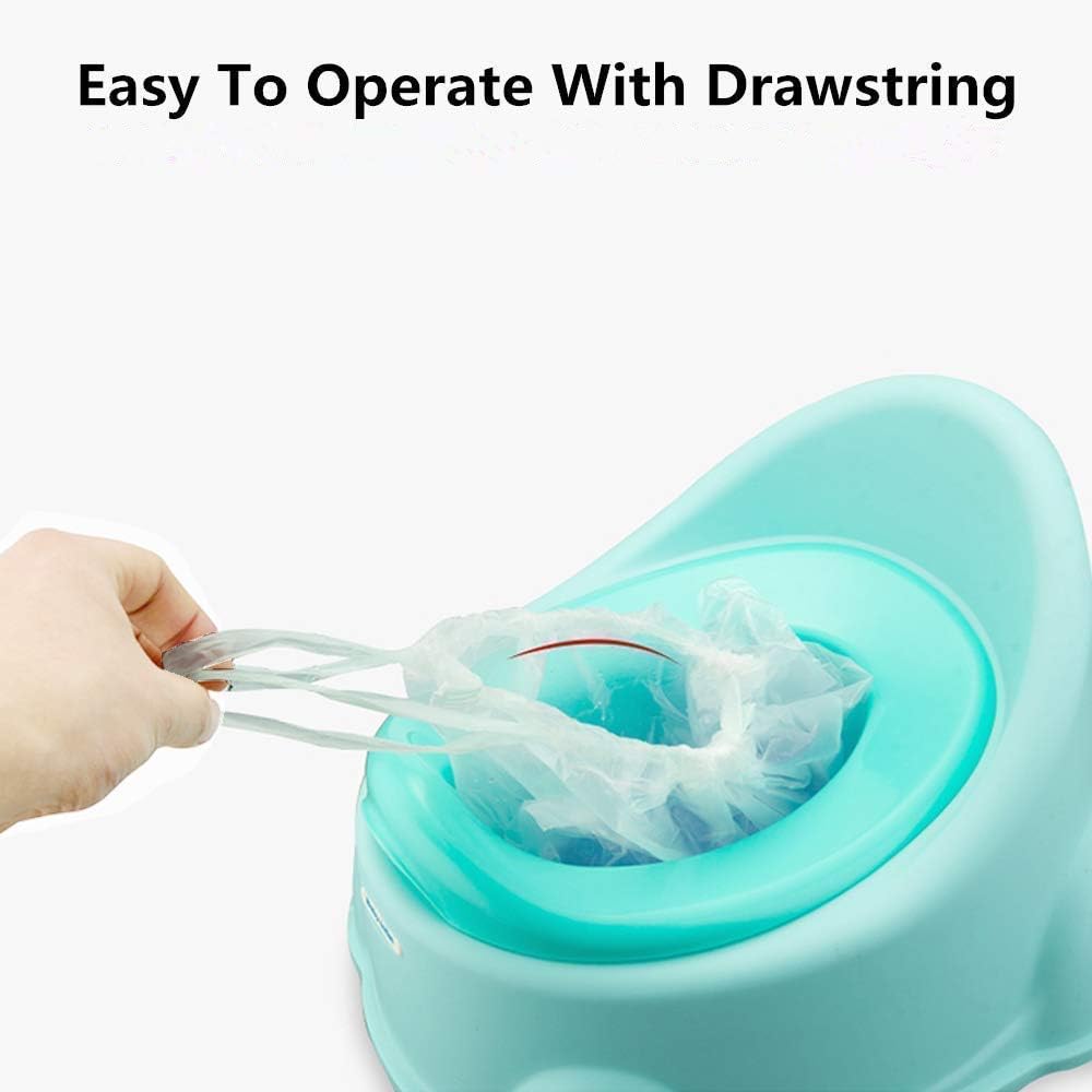 Potty Liners Disposable, 50 Pack Universal Travel Potty Bags with Drawstring Potty Training Toilet Seat Plastic Potty Chair Liners - Image 5