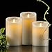 AIR ZUKER Flameless Candles Super-Long Battery Life Dancing Flame Wax Pillar LED Candle with Timer and 10-Key Remote, 300 Hours Lighting, C-Cell Battery[not-Included], Height 5
