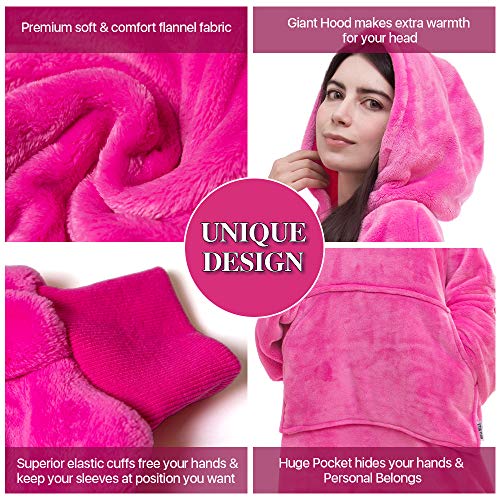 Hoodie Blanket,Wearable Sleeves Blanket,Cozy Warm Giant Hoodie,One Size