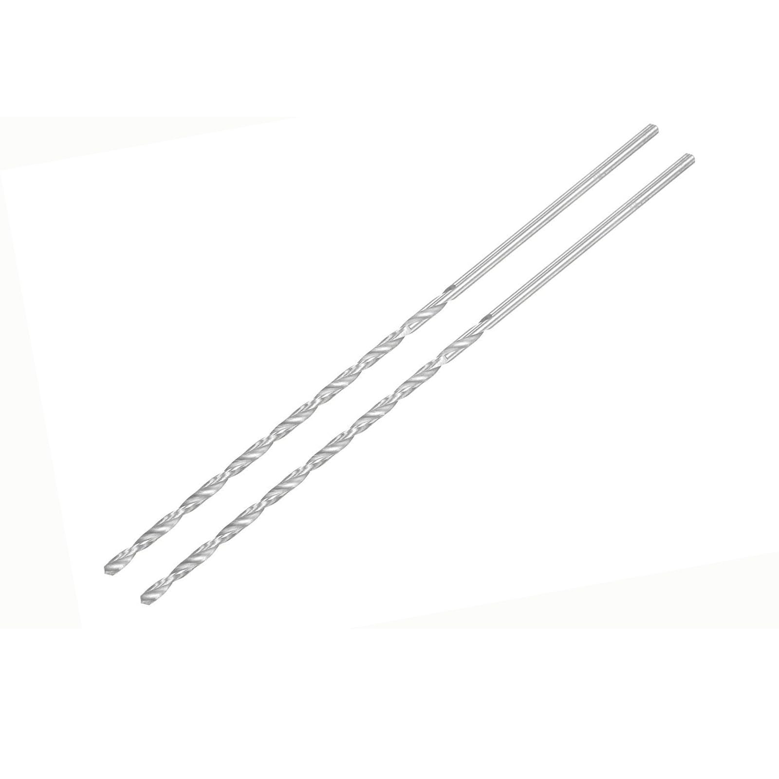 TA-VIGOR 2Pcs 3mm Extra Long Twist Drill Bits, 160mm Length High-Speed Steel HSS Straight Shank Spiral Drill Bits for Wood Metal Aluminum Plastic — image 1