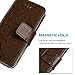 iPhone 5s Wallet Case，MOLLYCOOCLE iPhone SE Butterfly Floral Embossed PU Leather Flip Folio Wallet Case with Soft Shockproof TPU Bumper Inner Wallet Case for iPhone 5&5s&Se Women Girls