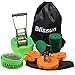 Blissun Slackline Kit with Training Line, Tree Protectors, Ratchet Cover, Arm Trainer and Carry Bag, 57ft Easy Set up Slack Lines for Kids, Adults, Boys, Girls