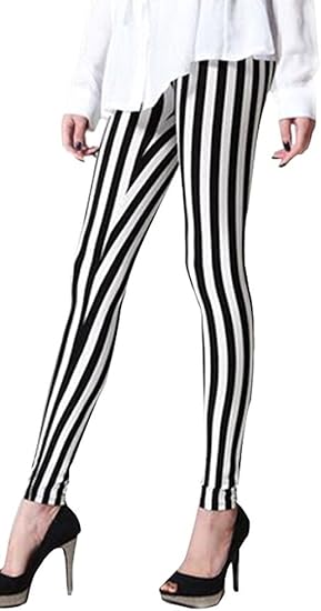 black white vertical striped pants