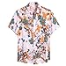 Hawaiian Short Sleeve for Men’s, Mlide Casual Ethnic Rainforest Print Button T-Shrit,Pink,XXXLthumb 2