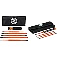 Klein Tools 8-in-1 Insulated Screwdriver Set with Interchangeable Blades, 3 Phillips, 3 Slotted, 2 Square & TORX Tips, 1000V Rated Precision Set with Phillips, Slotted & TORX Bits