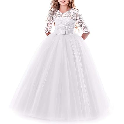 Blumensmädchenkleid Prinzessin Festliches Kinder Mädchen Kleid Festzug Kleider Hochzeit Ballkleid Brautjungfern Kleidung Spit