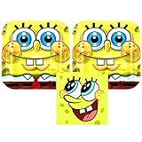 Spongebob Squarepants Party Pack for 16 Guests - 16 Dessert Plates and 16 Beverage Napkins